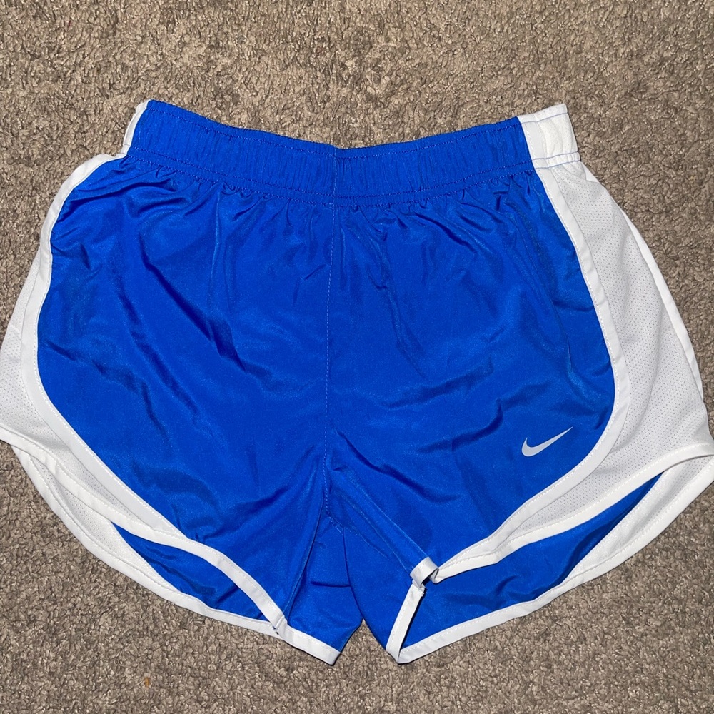 blue nike dri fit active shorts